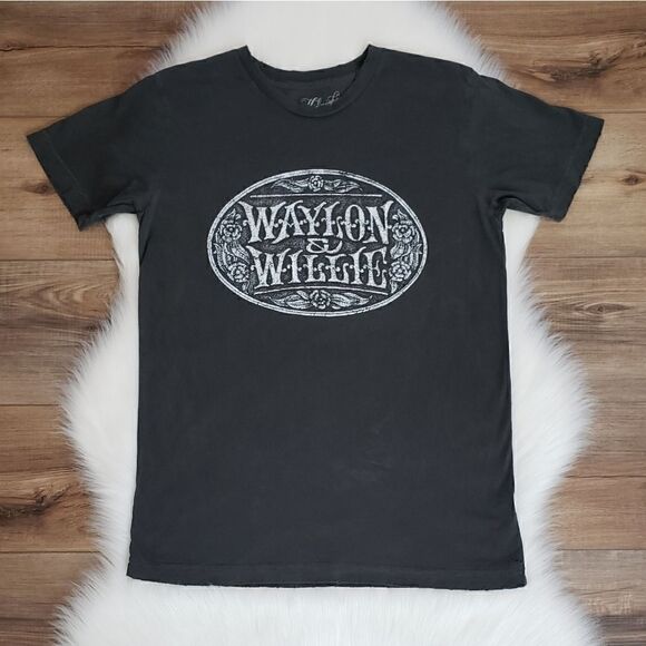 NWOT Midnight Rider Waylon & Willie Buckle Unisex Band Tee Size Extra Small - Picture 4 of 14